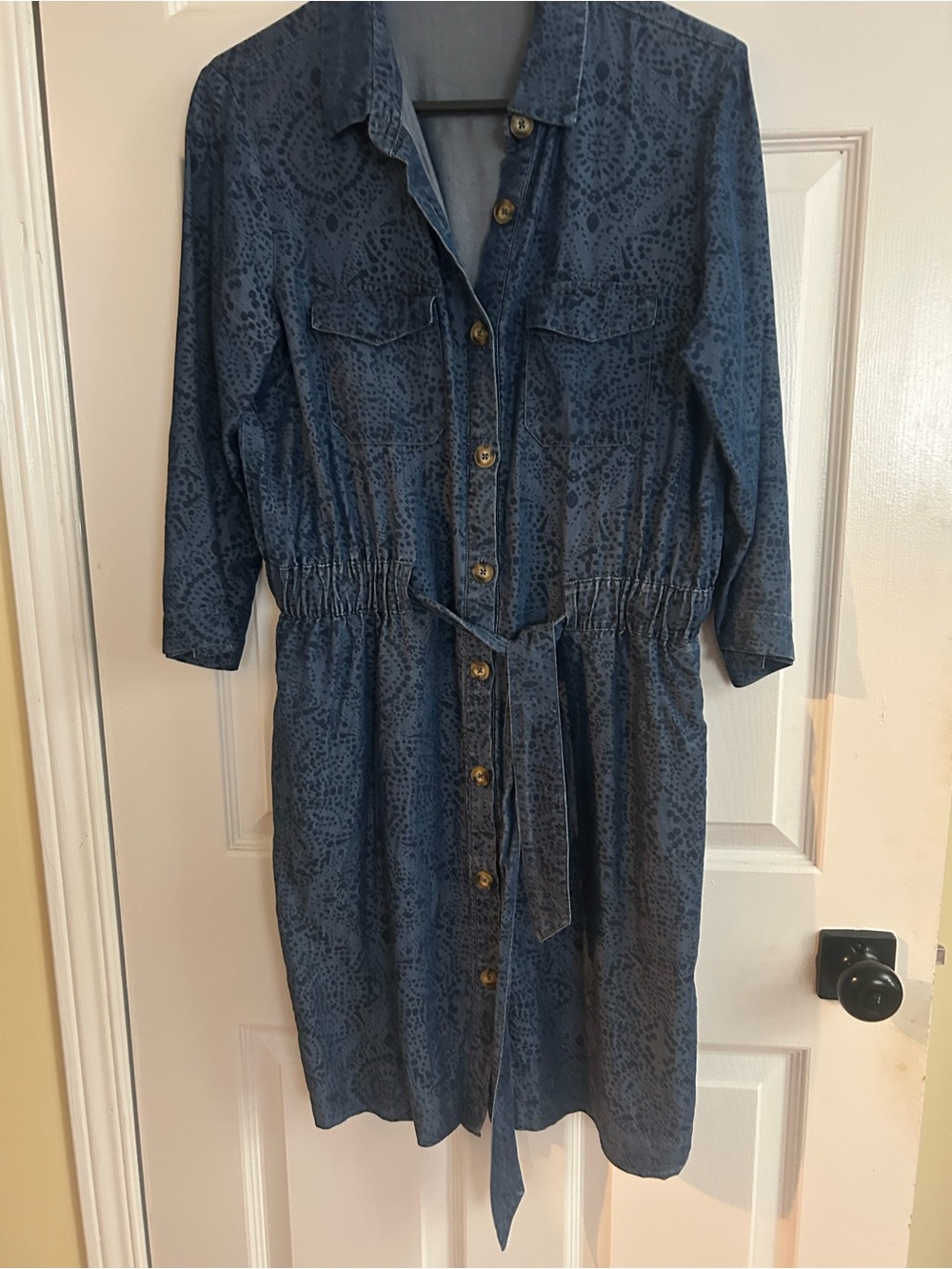 Dex Indigo Button-Front Mini Shirt Dress - Picture 4 of 5